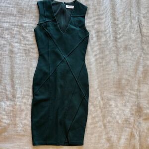 Bailey 44 Dark Green V-Neck Midi Dress